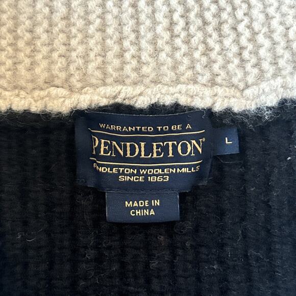 Pendleton Women’s Ranger Stripe Lambswool Cardigan Sweater Size Large - Picture 2 of 6
